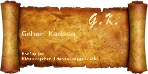 Geher Kadosa névjegykártya